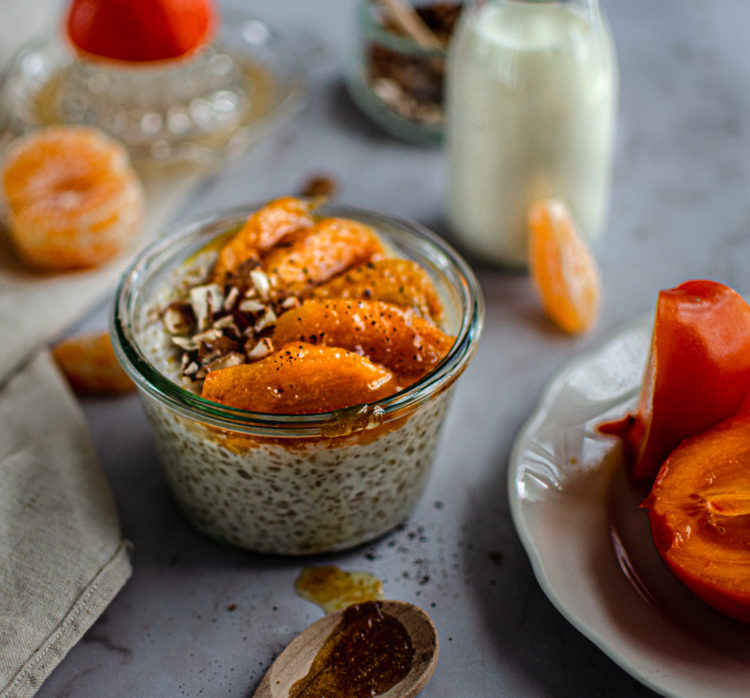 Du boulgour façon riz au lait et kakis poêlés